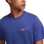 Mens Nike Swoosh Logo T Shirt Casual Cotton Top Blue White - Image 6
