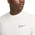 Mens Nike Swoosh Logo T Shirt Casual Cotton Top Blue White - Image 4