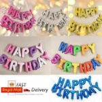 Happy Birthday Foil Letter Balloon Banner Party Decoration