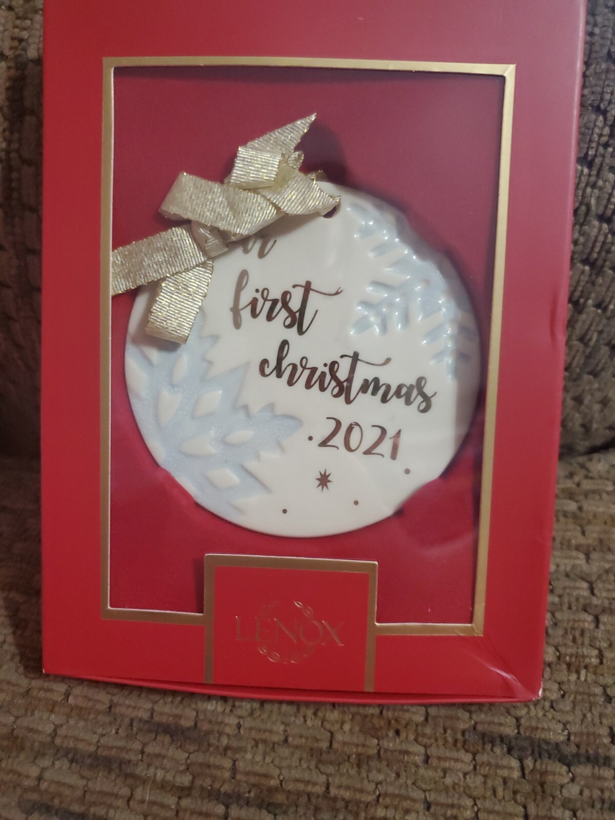 lenox-baby-first-christmas-2021-ceramic-ornament Lenox Baby First Christmas 2021 Ceramic Ornament Gift Box - Image 1