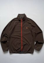 Men's Brown Full-Zip Windbreaker Track Jacket Lightweight Sport