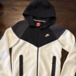 Men's Cream & Black Tech Fleece Full-Zip Hoodie – Colourblock