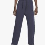 Navy Tech Fleece Open-Hem Jogger Trousers Snap Button