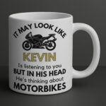 Personalised Motorbike Thinking About Bikes Funny Name Mug