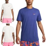 Mens Nike Swoosh Logo T Shirt Casual Cotton Top Blue White