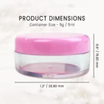 25 Pcs 5g Plastic Cosmetic Sample Jar Containers with Pink Lids - Image 6