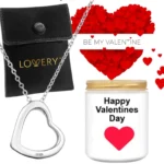 925 Silver Heart Necklace Gift Set with Candle And Pouch