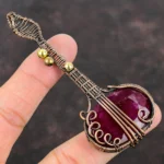 Handmade Guitar Crystal Pendant Necklace for Women And Men - Image 2