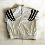 Adidas Lightweight White Sports Jacket Full Zip Retro Style