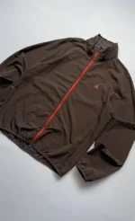 Men's Brown Full-Zip Windbreaker Track Jacket Lightweight Sport - Image 3