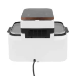Flip-Top Glass Lid Air Fryer Visible Cooking, White And Rose Gold - Image 2