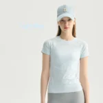 Womens Seamless Short Sleeve Gym Yoga Running T-Shirt Multi - Image 6