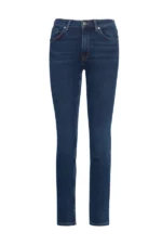Womens Slim Fit Jeans High Waist Dark Blue Stretch Denim Skinny Leg - Image 2