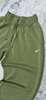 Nike Fleece Jogger Sweatpants Olive Green Swoosh Unisex - Image 4