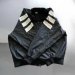 Adidas Black Windbreaker Jacket Full Zip 3 Stripe Lightweight - Image 3