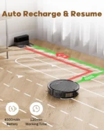 6600Pa Super-Slim Robot Vacuum Mop 2.99in 4 Brushes App Remote - Image 4
