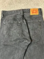Vintage Levi's 501 Jeans Faded Black Distressed Hem Straight Fit Denim - Image 3