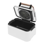 Flip-Top Glass Lid Air Fryer Visible Cooking, White And Rose Gold - Image 4