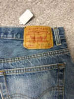 Levis Vintage Jeans Authentic Worn Faded Blue Straight Cut Mens Denim - Image 3