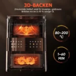 Double Stack Air Fryer 10L XL Dual Basket 10 Functions Window - Image 2