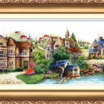 Abris Art Panoramic Village Counted Cross Stitch Kit Scenic Town