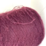 Soft Mohair-Style Cone Yarn Fluffy Burgundy Wine for Knitting - Image 2