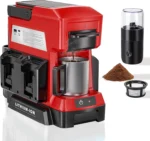 Lithium-Ion Portable Coffee Maker Built-In Grinder Camping Red