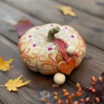 Handmade Embroidered Pumpkin Pincushion Fall Autumn Decor Gift - Image 6
