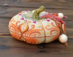 Handmade Embroidered Pumpkin Pincushion Fall Autumn Decor Gift