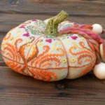 Handmade Embroidered Pumpkin Pincushion Fall Autumn Decor Gift