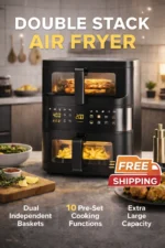 Double Stack Air Fryer 10L XL Dual Basket 10 Functions Window
