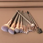 15Pcs Pro Makeup Brush Set Rose Gold Face Eye Foundation - Image 3
