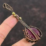 Handmade Guitar Crystal Pendant Necklace for Women And Men - Image 3
