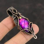 Amethyst Crystal Pendant Handmade Copper Wire Wrapped Boho Necklace - Image 4