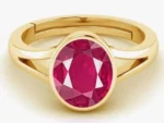 Ruby Oval Gemstone Gold Plated Adjustable Ring Anniversary Gift - Image 4
