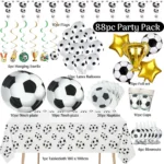 88 Pcs Football Party Supplies Decorations Birthday Pack Set - Image 3