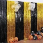 Metallic Foil Fringe Curtain Party Backdrop Decoration 1x2m - Image 2