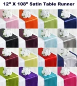 Satin Table Runner Multi Colour Wedding Party Banquet