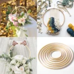 Bamboo Wooden Hoop Rings Wedding Wreath Macrame Dream Catcher