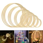 10Pcs Bamboo Wood Rings Macrame Dream Catcher Wreath Wedding DIY