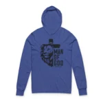 Man of God Lion Cross Graphic Hoodie Christian Faith Mens - Image 4