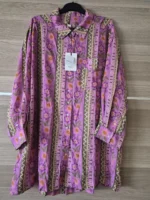 Pink Floral Printed Long Casual Shirt Dress