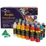 Global Colours Acrylic Paint Set 18 Colours Eco-Friendly Non-Toxic