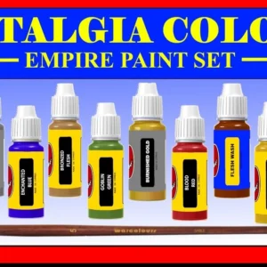 Nostalgia Colours Empire Paint Set 12 Miniature Model Paints + Brush