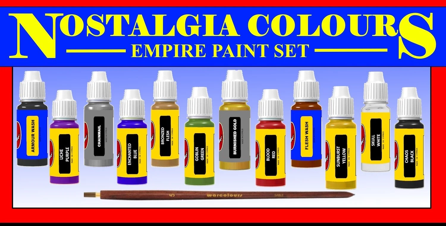 s-l1600 (2) Nostalgia Colours Empire Paint Set 12 Miniature Model Paints + Brush - Image 1