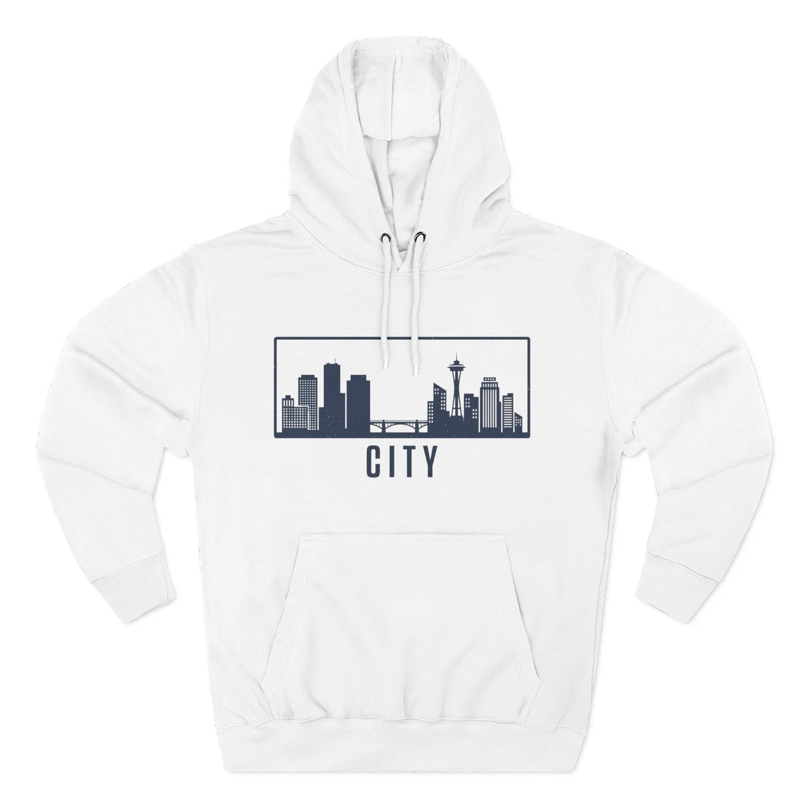 s-l1600 (2) a City Skyline Graphic Hoodie Unisex Pullover White Streetwear - Image 1