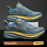 NOKA Chunky Cushion Running Shoes Blue Yellow Mens Trainers