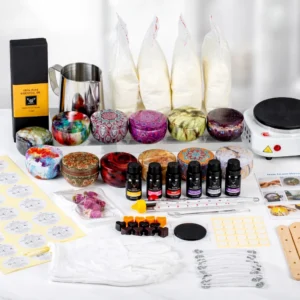 176 Piece DIY Candle Making Kit Soy Wax Hot Plate Tins Oils
