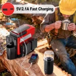 Lithium-Ion Portable Coffee Maker Built-In Grinder Camping Red - Image 4