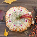 Handmade Embroidered Pumpkin Pincushion Fall Autumn Decor Gift - Image 4